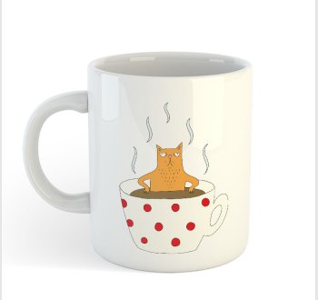 Mokkás vörös macska bögre